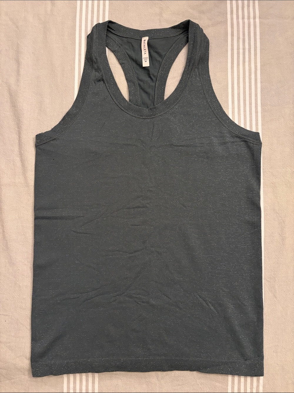 Athleta Seamless Racerback Tank Top - Gray Teal (Speedlight Glow)